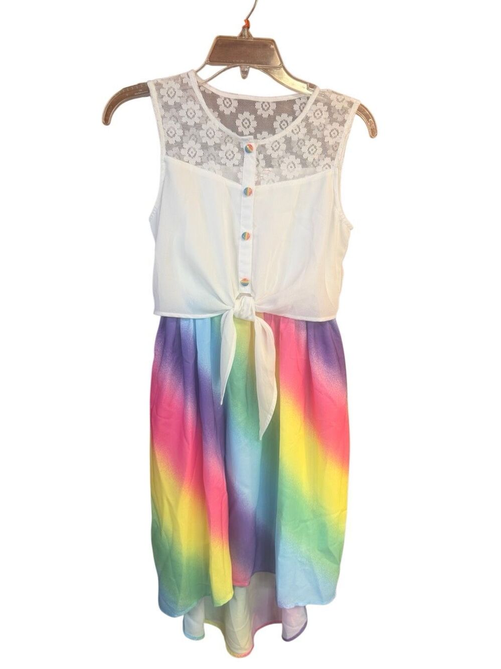 Sunny Fashion Girls Rainbow Dress Sz 12 NWT